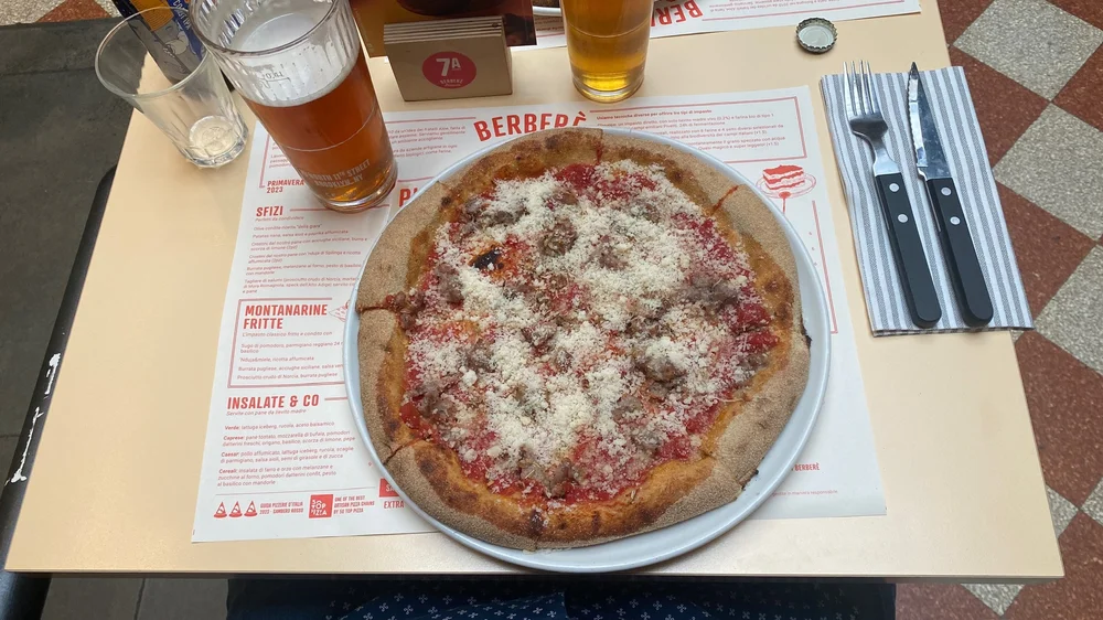 A pizza from the trip