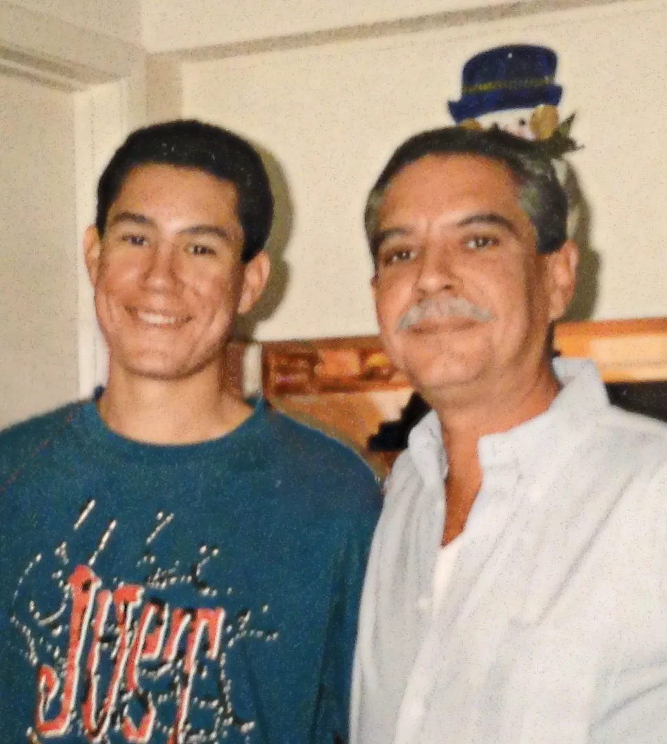 Dave as a teenager with his father