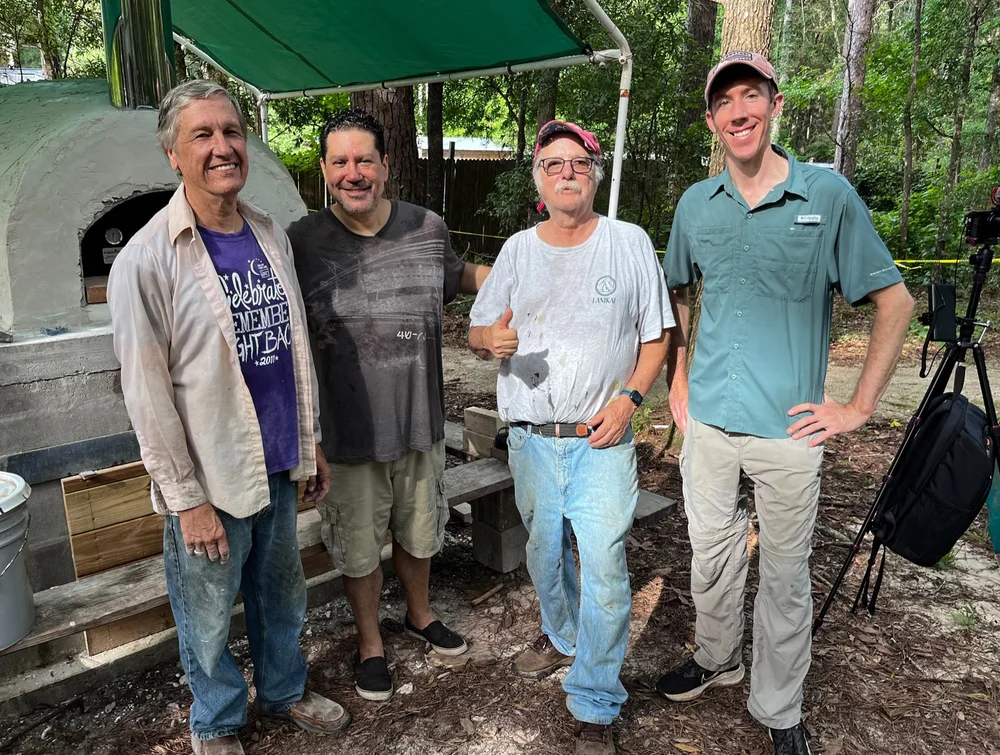 Dave and the neighbors who built the oven